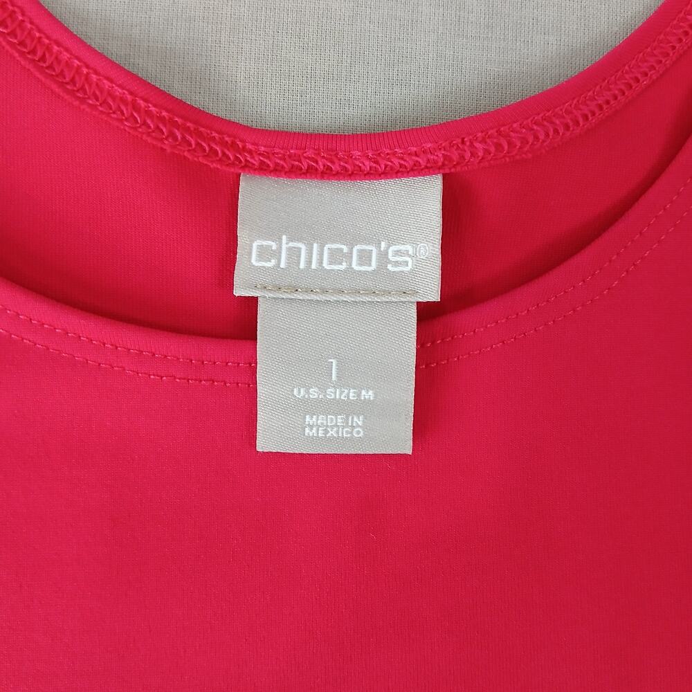 Chico's Hot Pink Nylon-blend Tank Top 1 (US Medium) summer layers - Picture 6 of 11